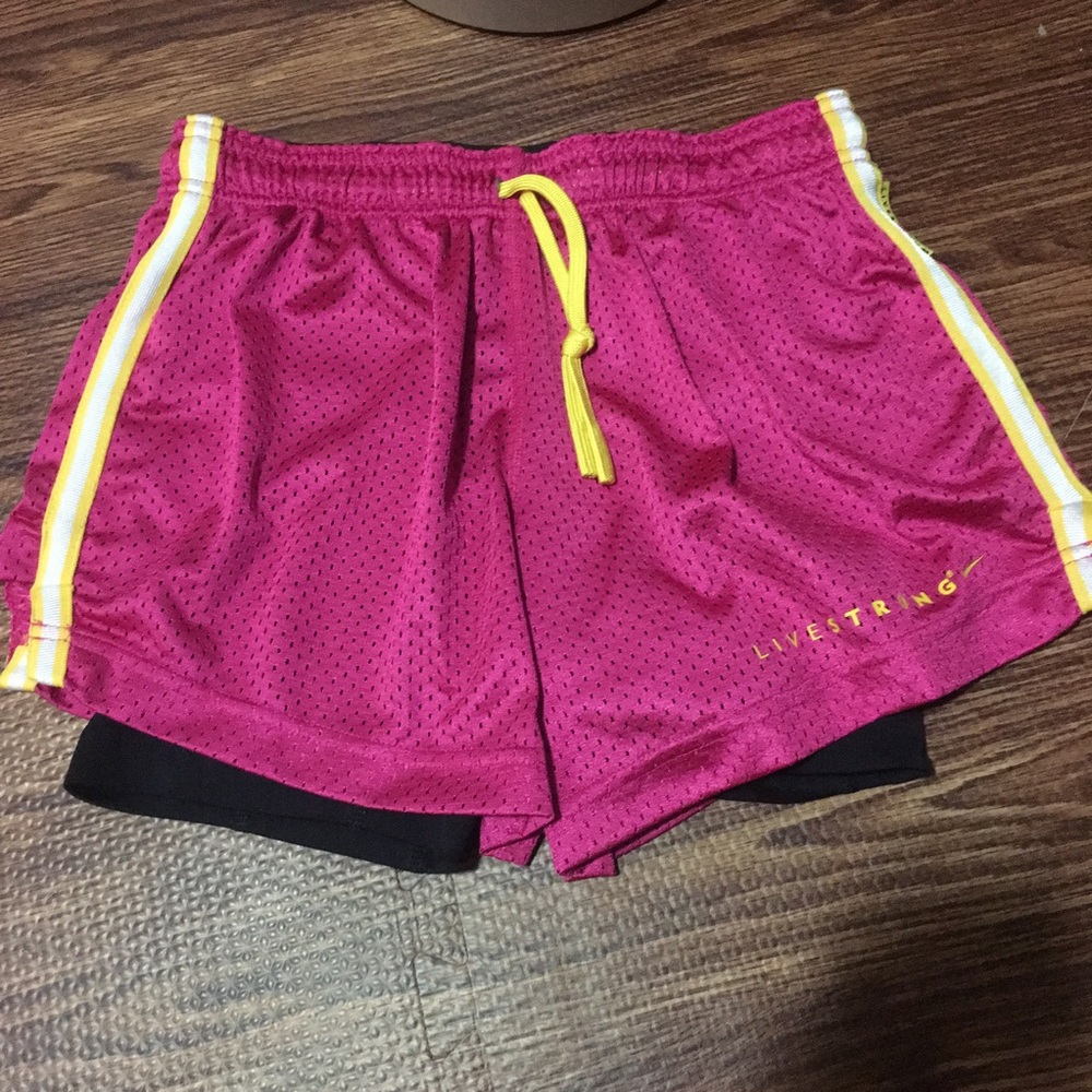 Nike dri-fit live strong pink & yellow xs athletic